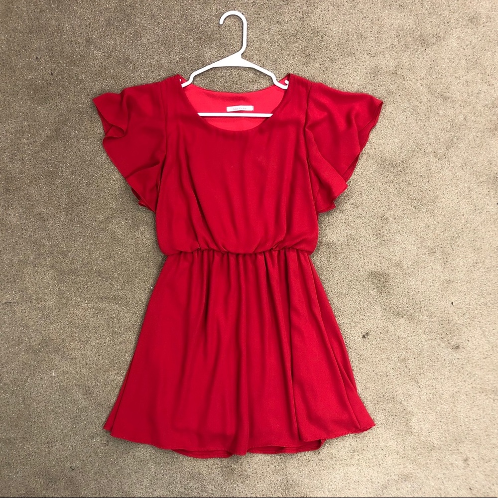 Bright red dress